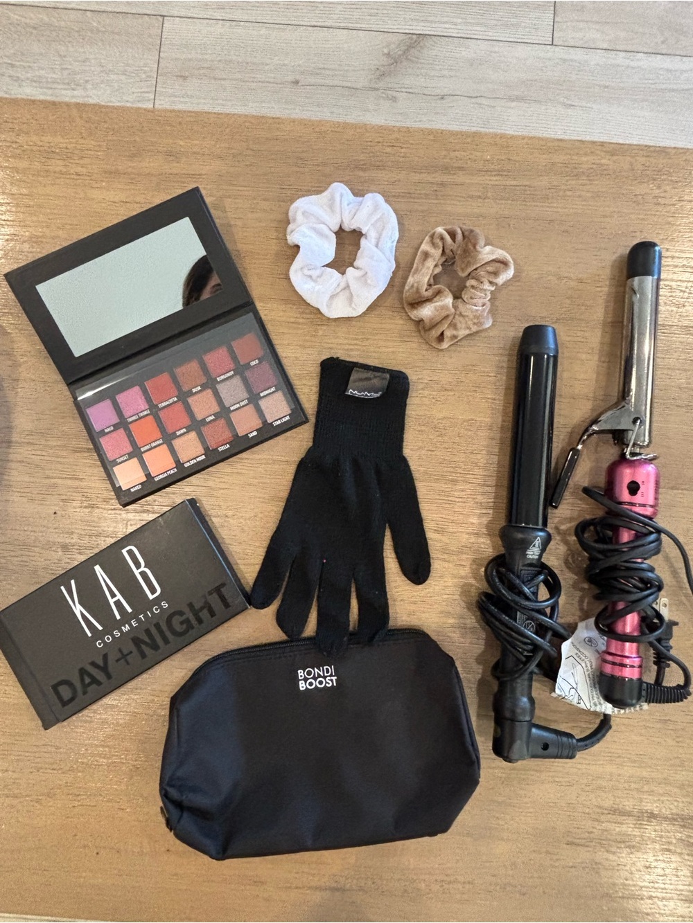 Black Makeup Bag with Hair Accessories